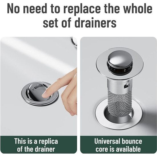 1 stuks gootsteenplug voor 34-40 mm afvoerafvoer, aftapplug voor aanrechtgootstenen, roestvrijstalen gootsteenafdekking, gootsteenplug voor badkamer, keukenspoelbakken.