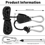 Klik op de afbeelding voor een uitgebreide weergave Set van 4 ratelhangers Verstelbare touwhanger 4M, 1/8 inch Rateltouw Trekratel Ratelhaak Verstelbare touwhaak Ratel Touwratel voor kamerplanten Buitentent (zwart)