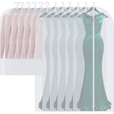 Clothes Cover Bags Set van 12 (60 x 100 cm/6 stuks + 60 x 153 cm/6 stuks) Dress Garment Bag met volledige rits in Wardrobes, Lichtgewicht Clear Waterproof Wasbaar Pak Carrier Protector Tassen