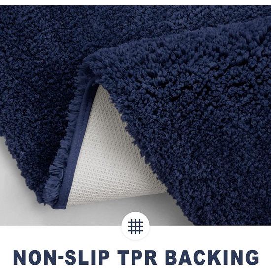 Badkamertapijt, antislip, wasbaar, badmat, zacht, wollig, badtapijt, hoogpolig, microvezel badmat - 51 x 76 cm, marineblauw Badkamertapijt, antislip, wasbaar, badmat, zacht, wollig, badtapijt, hoogpolig, microvezel badmat - 51 x 76 cm, marineblauw