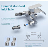 Badkuipkraan, waterval, waterkraan, badkuip, mengkraan met drukschakelaar, eenhandsbadarmatuur van messing, badarmatuur, opbouwbadkraan voor badkamer, chroom