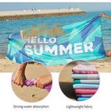 Strandhanddoek, groot, microvezel handdoek, 180 x 90, zandafstotend, sneldrogend, microvezel, groot, voor strand/zwembadside/strandstoelen (zomerblad)