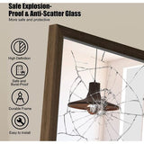 Geheel lange spiegels, staande spiegels met bruine lijsten bovenop hangend in de muur, grote lichaamsspiegels, decoratieve spiegels voor slaapkamer, badkamer, woonkamer, 40 x 150 cm, haaks