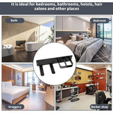 Föhnhouder Muur zonder boren, 2 in 1 Föhn- en Stijltanghouder voor Badkamer, RVS Föhnhouder voor Hotelbadkamer Slaapkamer, Wandhouder voor Föhn (Zwart)