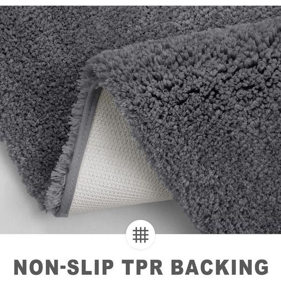 Badkamertapijt, antislip, wasbaar, badmat, zacht, badtapijt, hoogpolig, microvezel, badmat, 60 x 90 cm, grijs. Badkamertapijt, antislip, wasbaar, badmat, zacht, badtapijt, hoogpolig, microvezel, badmat, 60 x 90 cm, grijs.