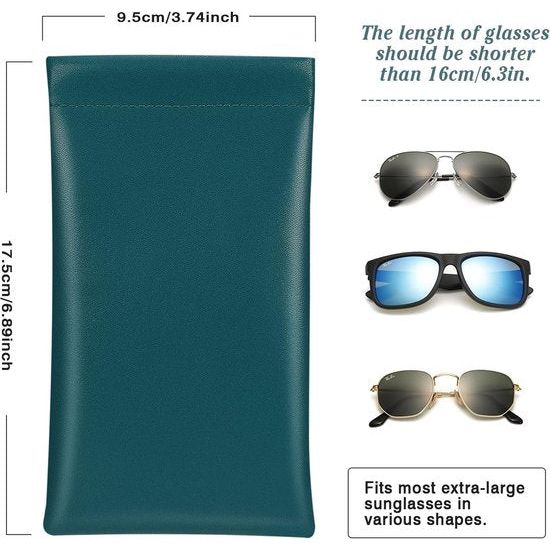 Brillenkoker, 2 stuks draagbare zonnebrillen etui met kliksluiting brillenkoker zachte bril beschermhoes leesbrillenetui voor dames met reinigingsdoekje