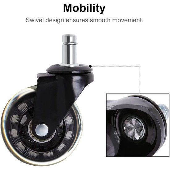 Rollerblade stijl rubbers gebruikt voor kantoormeubilair, voor harde oppervlakken, tape, laminaat en tegels, 5 stuks