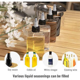 4-pack kleine campingoliedispenserflessen, 100 ml lekvrije knijpkruidenfles met schroefdop, doseerflessen voor buiten voor olie, soja, saus, azijn, 4 stuks