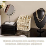 Braided Storage Basket, Multi-Purpose Rattan Basket, Basket with Paper Cord Braided, Baskets Braided Water Hyacinth, for Tabletops, Kitchens, Living Room, Braided Basket