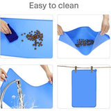 Naponderlegger voor honden en katten, waterdichte en antislip siliconen voerbakonderlegger voor voederbakken, waterbak, voermat 53 x 37 cm, blauw