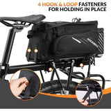 Fietsdragertas Transporttas achter Bagagetas Waterdicht Zwart Opvouwbaar Zijvakken 9-12 L met regenhoes