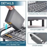 Afdruiprek, klein uitbreidbaar afdruiprek, roestvrijstalen vaatdroger, anti-roest serviesstandaard voor de keuken