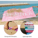 Strandlaken, groot, microvezelhanddoek 180 x 90 cm, zandafstotend, sneldrogend microvezel strandlaken, groot, voor strand/zwembad/strandstoelen (zwemmerroze)