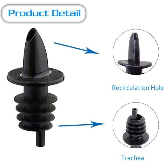 20 stuks schenkers, spiritusdispenser, dispenser met luchtpijp, schnapsschenker, universeel, geschikt voor wijn, sterke drank, cocktails en olie