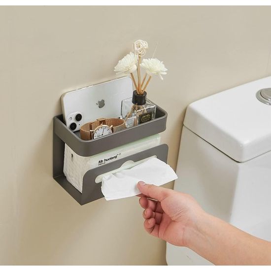 Zelfklevende badkamer hoekplank met deur - toiletpapier gezicht wassen cosmetische opslag zwart geen boren aluminium