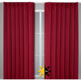 Verduisteringsgordijn met plooiband U-band, ondoorzichtig verduisterend gordijn, grootte en kleur naar keuze (breedte 140 cm, hoogte 145 cm, Bordeaux)