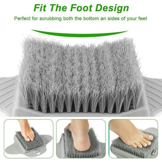 Voetborstel Douche 35 x 23 cm Voetendouche Borstel Voetverzorging Grijze Douche Voetscrubber met zuignappen Voetreinigingsborstel Massager voor Douche Eelt ExfoliÃ«rende Voetmassage
