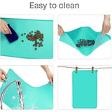 Bowl onderlegger voor honden en katten, waterdichte en antislip siliconen voederbak, onderlegger voor voerbakken, waterbak, voedermat 53 x 37 cm, turquoise