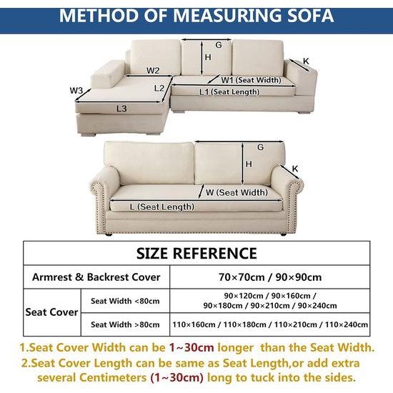 Bankhoes, bankovertrek, 3-zits, anti-slip bankovertrek voor L-vorm, chaise longue, hoekbank, 2-zits, beschermhoezen, woonkamer, stoel, honden en huisdieren, blauw, 90 x 120 cm (slechts 1