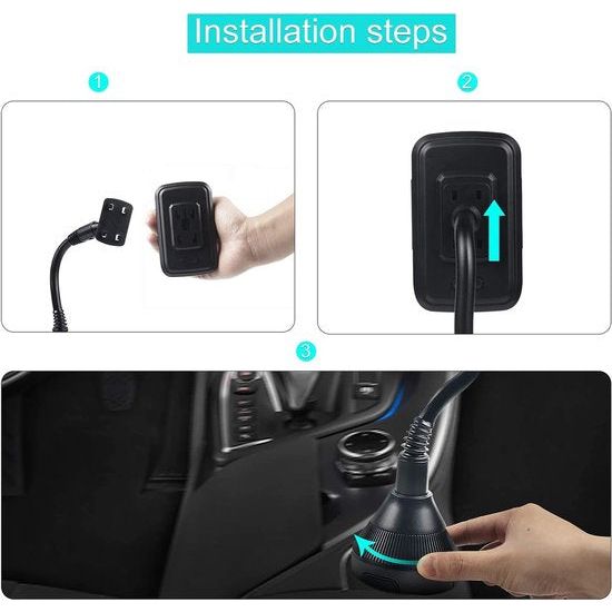 Universele telefoonhouder voor bekerhouder, blikjeshouder mobiele telefoon voor auto cup mount voor smartphones tot 8,4 cm, zwart