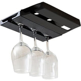 2 stuks wijnglashouders, omgekeerde wijnglashouders, hangende wijnglashouder, voor familie, restaurant, hotel, bar (zwart)