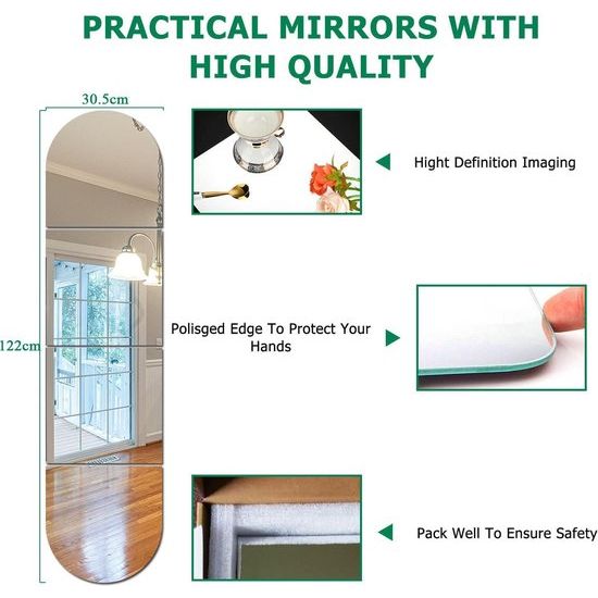 Materiaal: wandspiegel van hoogwaardig glas. De glazen spiegel maakt gebruik van geavanceerde polijsttechnologie om delicate randen te garanderen.