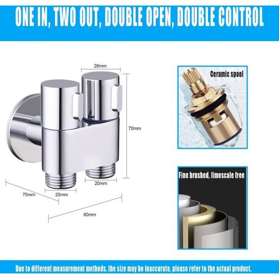 Bidet handdouche set, hoogwaardige verfijnde kopie van de bidet douche met G1/2 inch kraan en één G3/8 inch, chromen handgrepen, bidet armaturen voor de douche badkamer en hygiëne toiletpapier reiniging