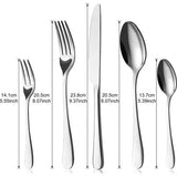 Bestekset voor 6 personen, 30-delig eetbestek set incl. mes, vork, lepel, bestek roestvrij staal spiegelgepolijst, vaatwasmachinebestendig