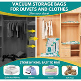 Pak met 24 vacuümzakken voor kleding op reis/dekbedden vacuümopbergzakken (4 jumbo 100 x 80 cm / 4 grote 80 x 60 cm / 8 middelgrote 70 x 50 cm / 8 kleine 60 x 40 cm) ruimtebesparende vacuümopslag voor kleding