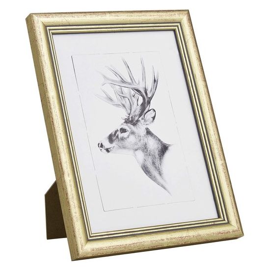 Fotolijst, houten lijst met glasplaat, set van 5 stuks