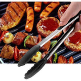 Premium roestvrijstalen keukentang met siliconen punten barbecuetangenset van 2-23 cm en 30,5 cm. Hoogwaardige roestvrijstalen keukentang met siliconen punten, een set van 2 tangen van 23 cm en 30,5 cm.