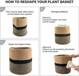 Plantenbak, bloempot, mand, plantenmand voor 26 cm plantenbak, katoenen touw, opbergmand voor speelgoed, dekens in de kinderkamer, moderne woondecoratie, 28 x 28 cm