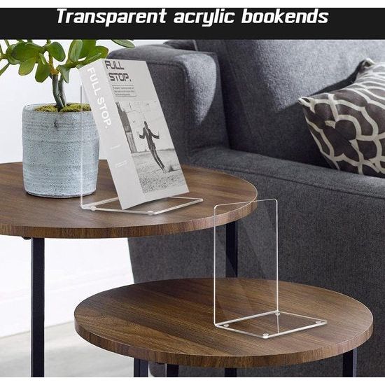 Boekensteun, 6 stuks helder acryl boekenstandaard, met 24 stuks antislip siliconenmatten, transparante decoratie, geschikt voor school, thuis, kantoor, bibliotheek - 13 x 10 x 10 cm
