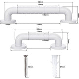 Handgrepen voor senioren, 2 stuks handgrepen, douche, roestvrij staal, antislip, stabiel, robuust, voor badkamer, douche, trappers, voor senioren, kinderen, gehandicapten, gedwongen gebruik (30 cm & 40 cm)