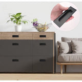 Schuifdeurgreep, zwarte schuifdeurgreep, handgrepen 120 mm lengte, gegalvaniseerde handgrepen, voor keukenkastgrepen, 2 stuks