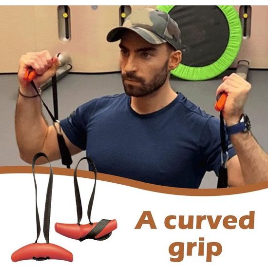 Fitnessgrepen, handgrepen met verstelbare weerstandsband voor bevestiging aan optrekstangen, lange halters, lattrekmachines, roeiapparaten, kabeltrekken en krachtmachines (oranje)