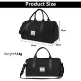 Sporttas, reistas, duffeltas, sportduffel met schoenenvak en nat vak, waterdichte overnachtingstas, reistas, bagagetas voor sport en reizen, voor heren en dames