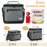 Geïsoleerde lunchtas voor heren, lunchtas van 7,8 l, koeltas, picknicktas met verstelbare schouderband, thermische tas, lekvrij, opvouwbaar voor werk, fitness, onderweg naar school