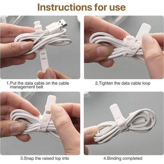 Kabelopbergdoos, 2 stuks kabelorganizerbox met deksel, 8 vakken, transparante oplaadkabelorganizer met 20 kabelbinders, kabelorganizerbox voor bureau opslag