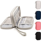Kabel Organizer Tas Waterdichte, Kleine Kabel Tas Dubbellaags SD kaart Tas Elektronische Tas Elektrische Organizer Kabel Tas Elektronica Accessoires Organizer Kabel voor Reizen Grijs