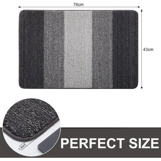 Indoor Dirt Trapper Mat, Antislip Deurmat, Machinewasbaar, Robuuste Deurmat, Absorberende Deurmat voor Honden, Ingang, Voordeur (43 x 76 cm, Grijs)