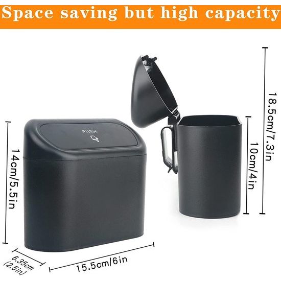 2 x vuilnisemmer auto met 120 stuks auto-afvalzakken, automatische afvalemmer, kleine auto-afvalemmer met deksel, hangende opbergdoos, auto-accessoires (roze)