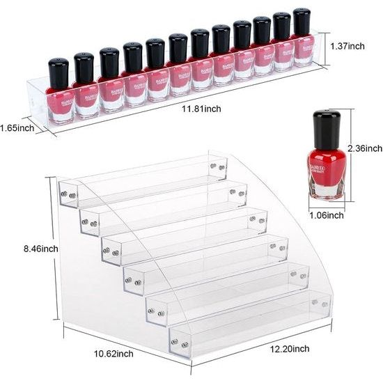 Nagellak organizer met 6 lagen nagellak opbergstandaard nagellak display make-up presentatiestandaard voor nagellak en lippenstift of etherische oliën