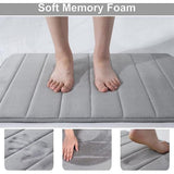 Badmat van traagschuim, absorberend, antislip, wasbaar, grijs, 40 x 60 cm