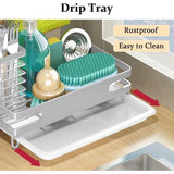 Spoelbak organizer, 304 roestvrij staal, sponshouder, keuken, lappenhouder, spoelbak, organizer, caddy met opvangbak voor opberghulp, keuken