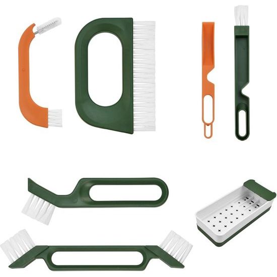 Set van 4 keramische tegelreinigingsborstels, multifunctionele voegreiniger, spleetreinigingsborstel, gezamenlijke reiniging, vloernaadborstel, reinigingsborstelset voor badkamers, keuken, toiletten