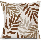 Bruine kussensloop, voor buiten, waterdicht, bankkussen, waterdicht, sierkussen, kussenslopen, bruin-grijze bladeren, decoratief kussen van vlas, voor tuin, bank, woonkamer, set van 2, 50 x 50 cm, kussensloop