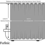 Douchegordijn, extra lang badgordijn, schimmelwerend, textielgordijnen van stof, antibacterieel, waterdicht, mosterdgroen, extra breed, 275 x 180 cm, met 18 douchegordijnringen.