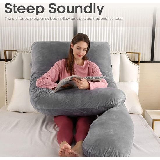160 cm XXXL zwangerschapskussen voedingskussen 160 cm XXXL U-vormig zwangerschapskussen voor grote moeders
