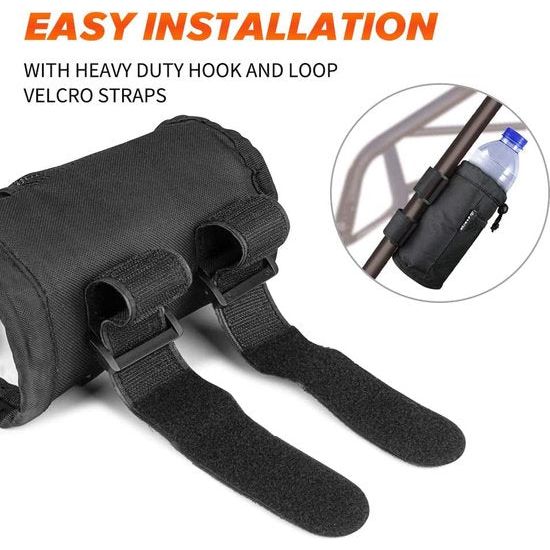 Bekerhouders, 2-pack oprolbare bekerhouders met gaasvak en koordvergrendeling, bekerhouderaccessoires voor ATV, kinderwagen, rolstoel, scooter, boot en golfkar